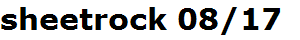 sheetrock 08/17