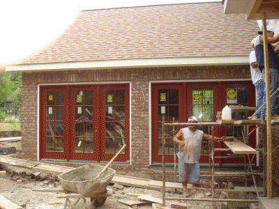 brick on rear
